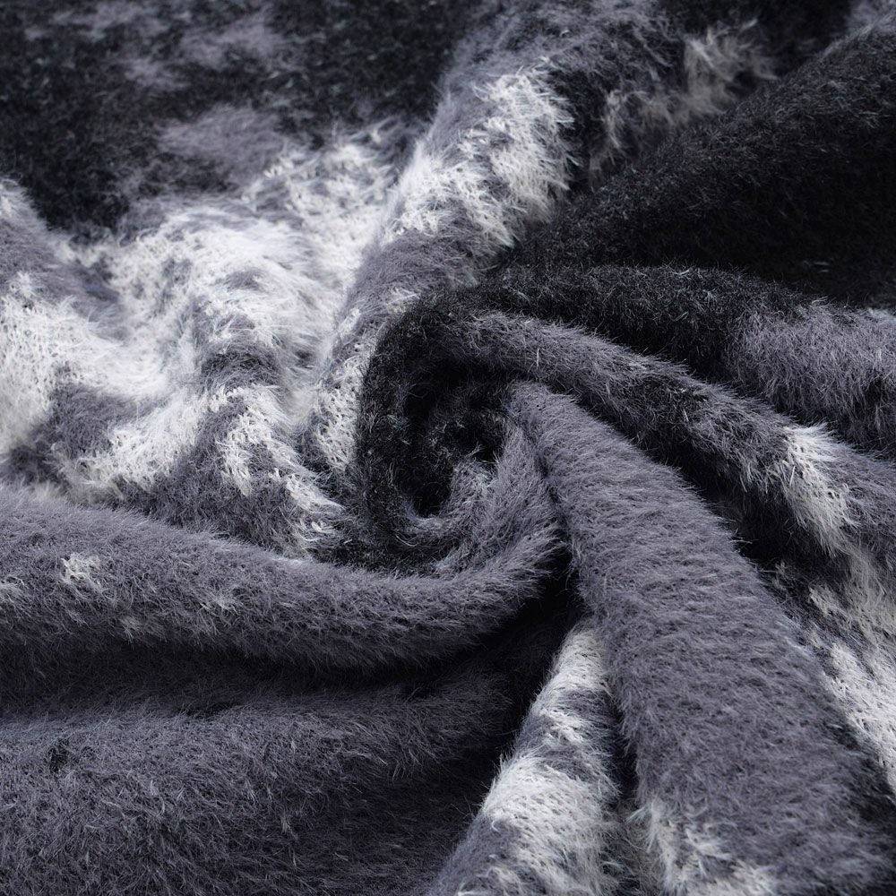  CavariA(キャバリア)フェザーヤーンルーズサイズアブストラクトクルー 長袖/全4色