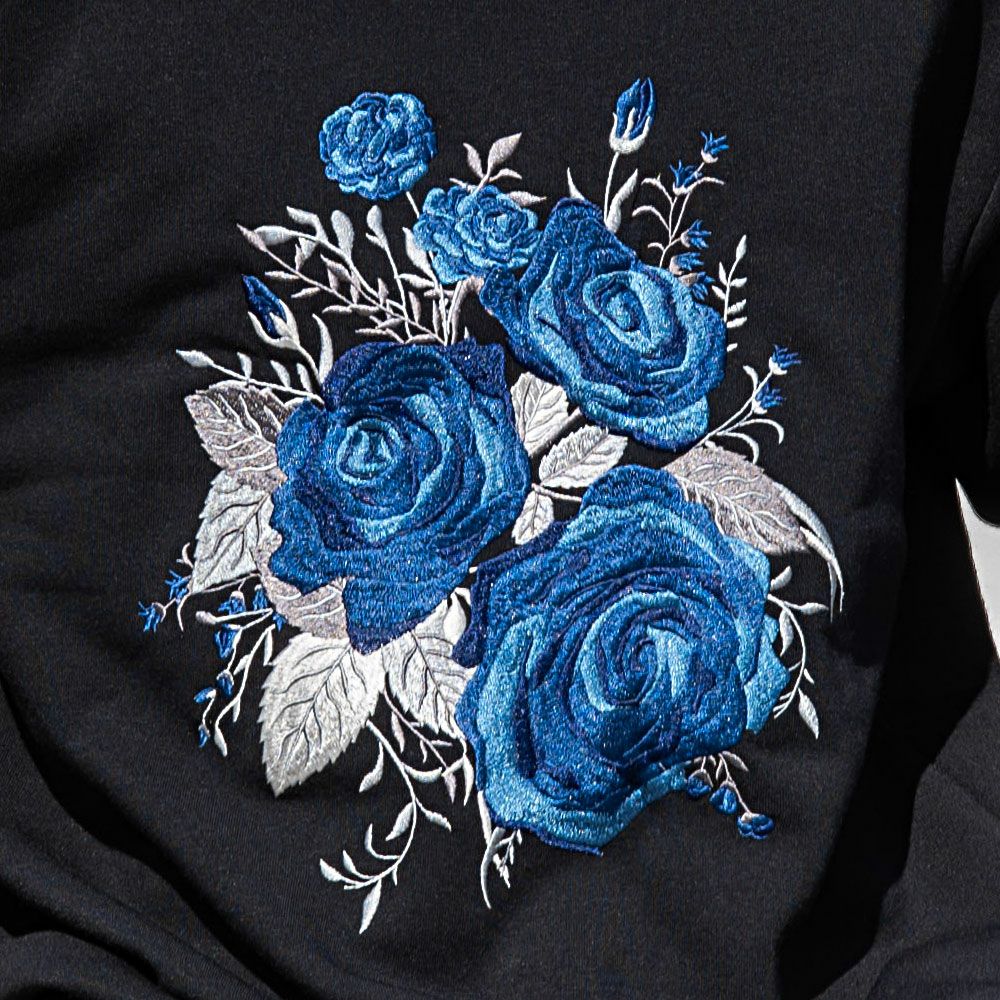 CavariA(キャバリア)薔薇刺繍長袖トレーナー/全3色