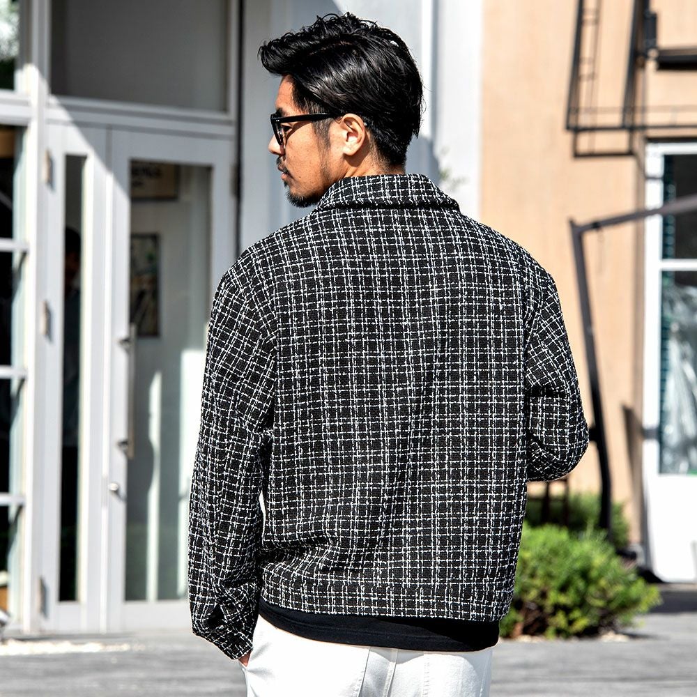 CavariA(キャバリア)ツイードチェック長袖ショートJKT/全2色