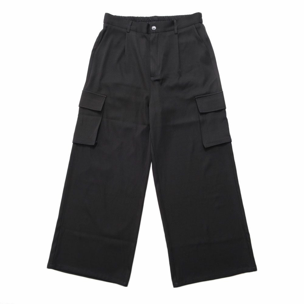 24AW ワイズフォーメン シワギャバ カーゴパンツ 黒 サイズ3 新品未使用 Y's for men SIDE TUCK CARGO POCKET PANTS / WRINKLED GABARDINE