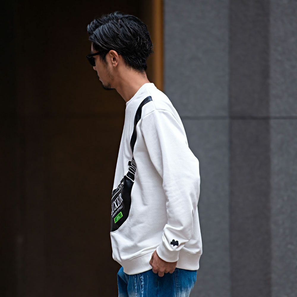 スウェット メンズ LUXE／R(ラグジュ)クルーネック 裏毛BAG風