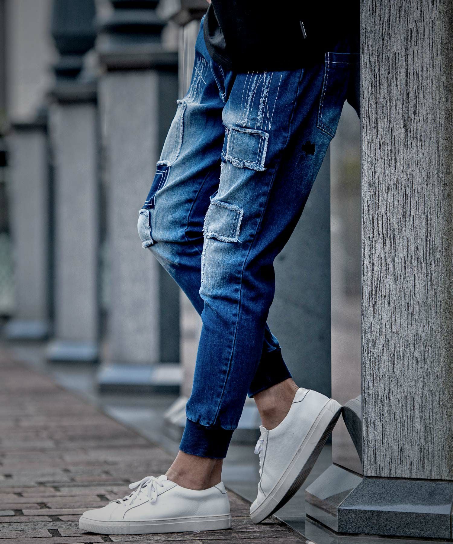 タグ付きDenim Jacquard Jogger Pants ジョガーパンツ LUXE／R(ラグジュ))JOGデニムパンツ/全2色