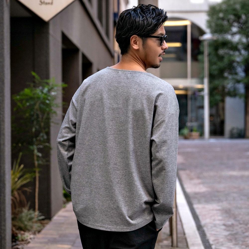 長袖Tシャツ メンズ CavariA(キャバリア)ボートネック 長袖カットソー