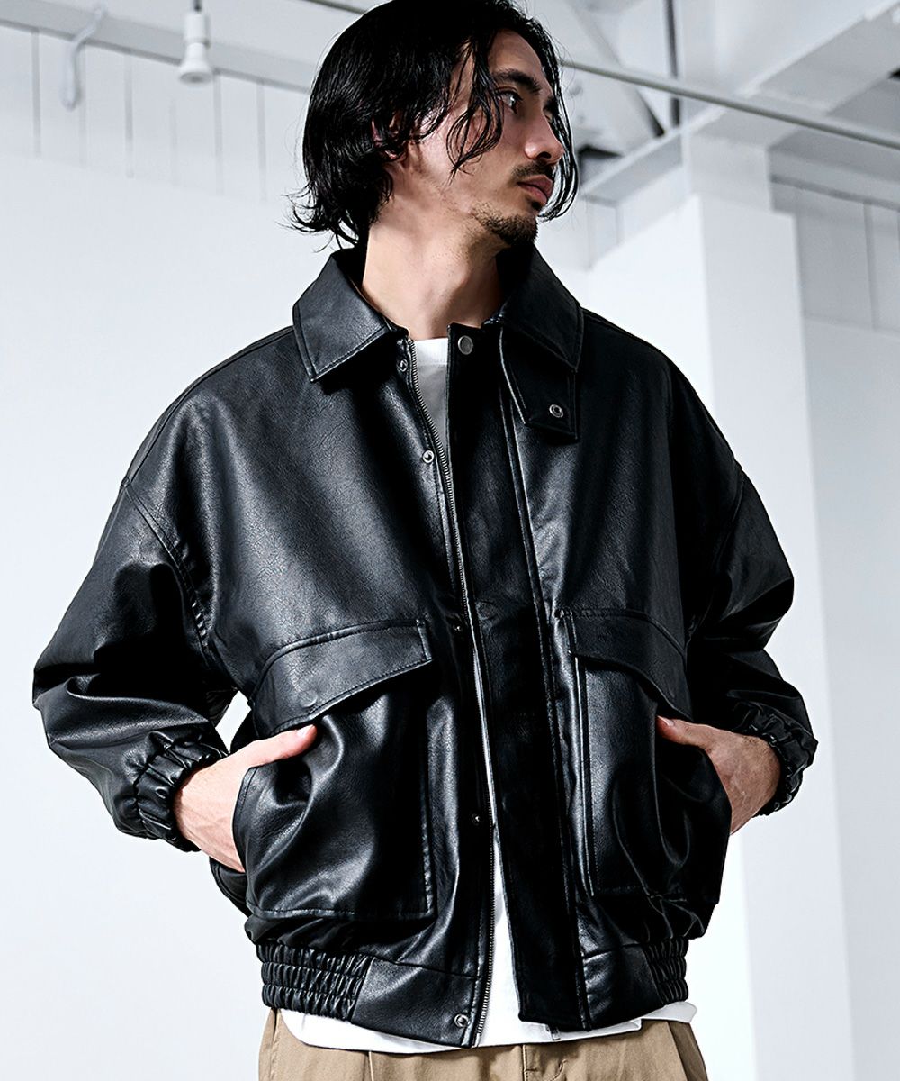 Bitter select(ビターセレクト)PUベジタブル加工A-2ブルゾン/全2色