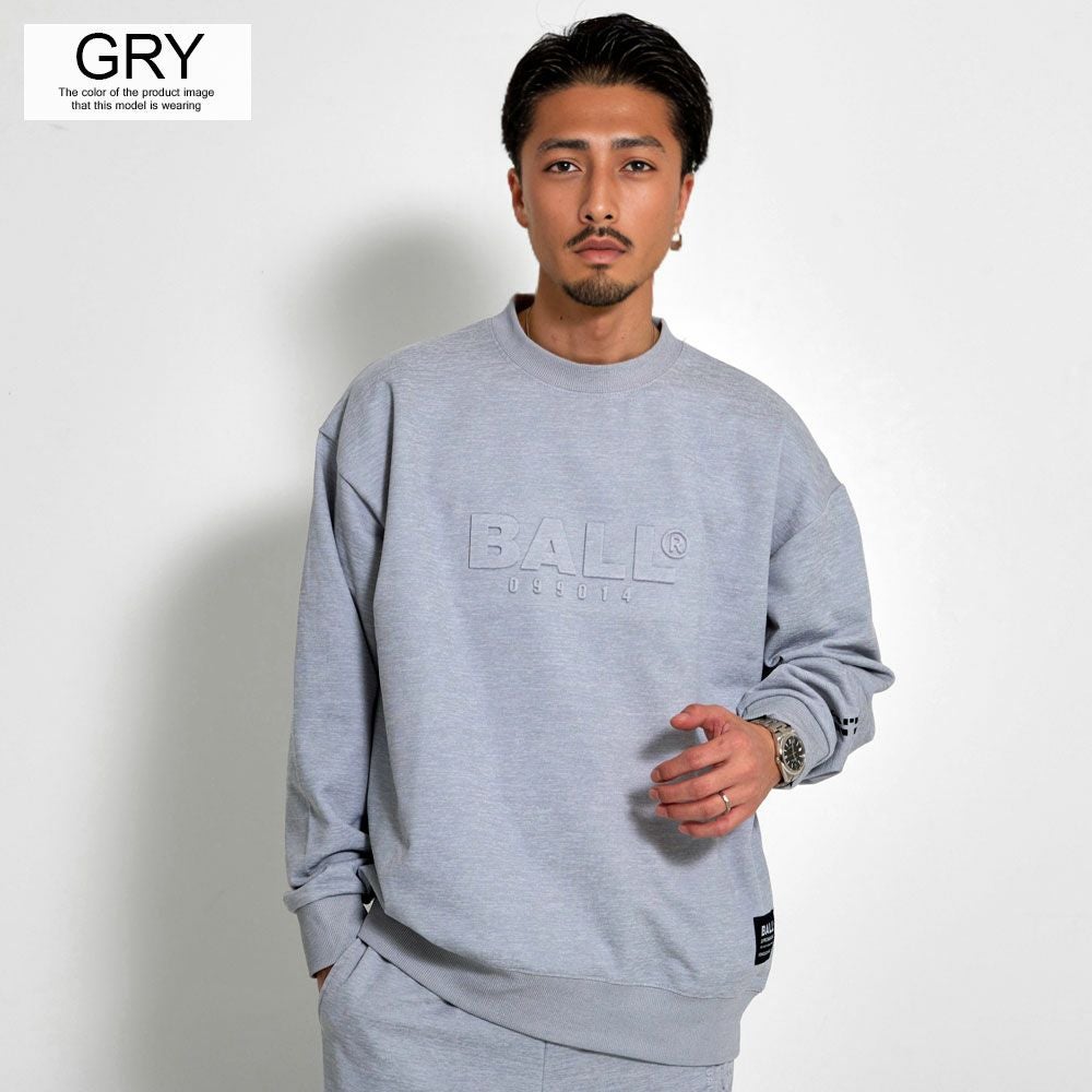 スウェット メンズ BALL(ボール)クルーネック ストレッチダンボール