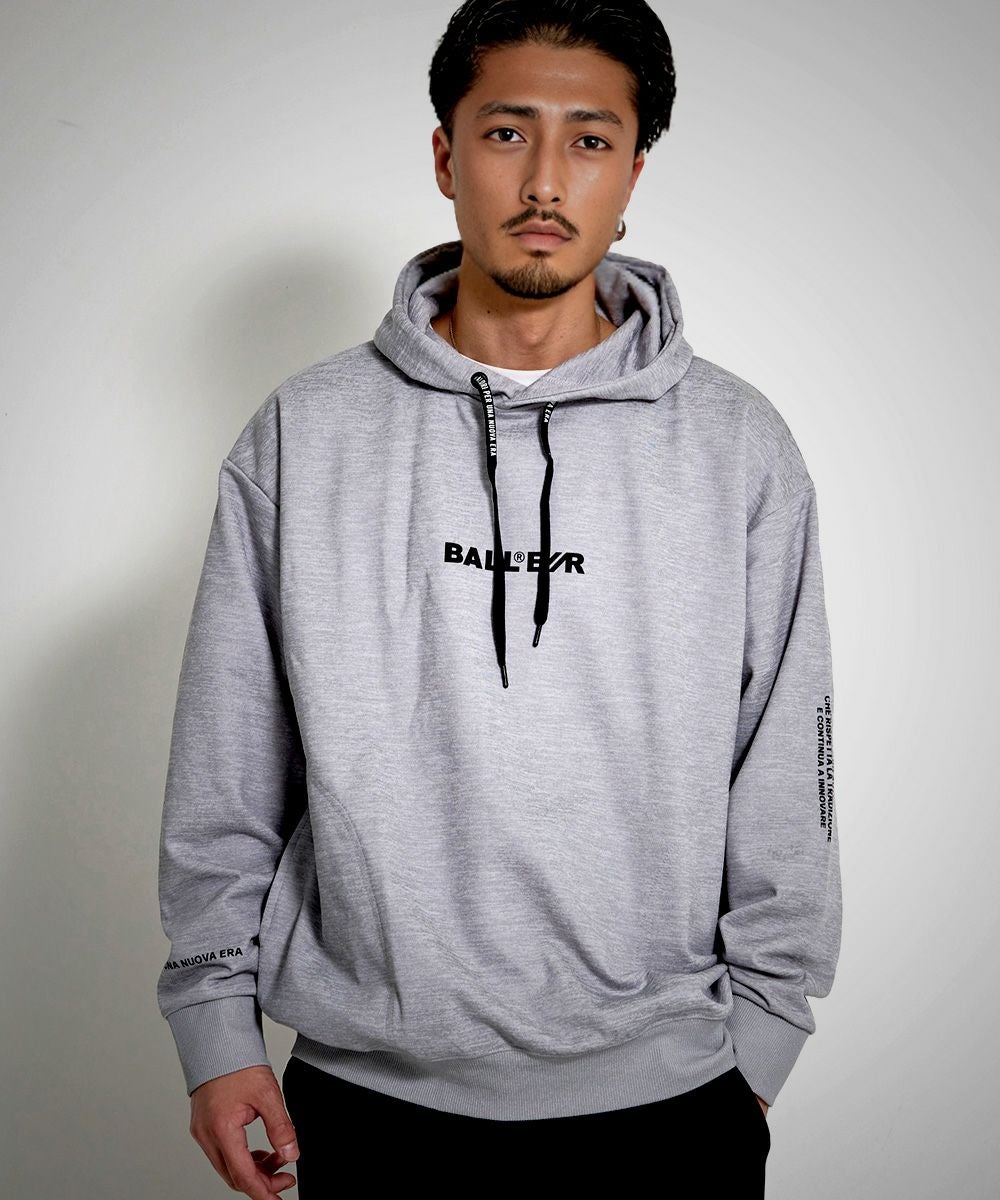 BALL(ボール)ストレッチダンボールプリントプル長袖パーカー/全2色