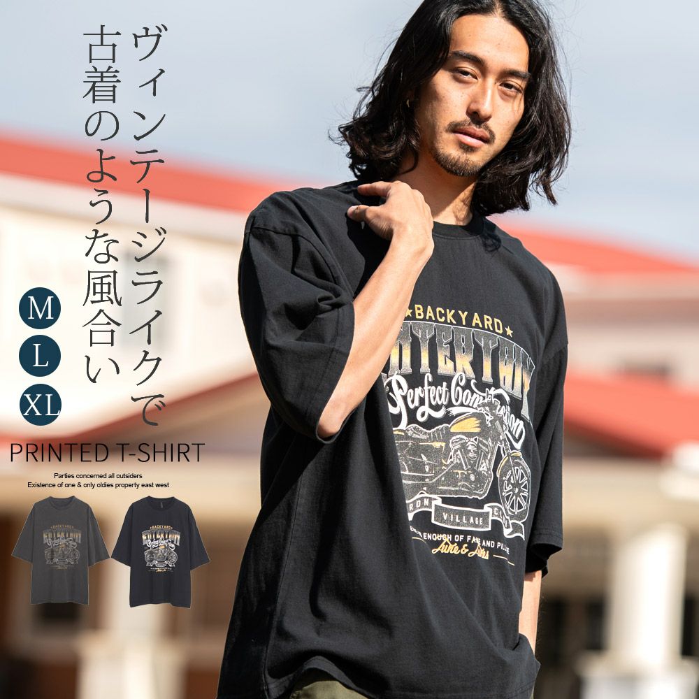 半袖Tシャツ メンズ Bitter select(ビターセレクト)BIKEプリントクルー