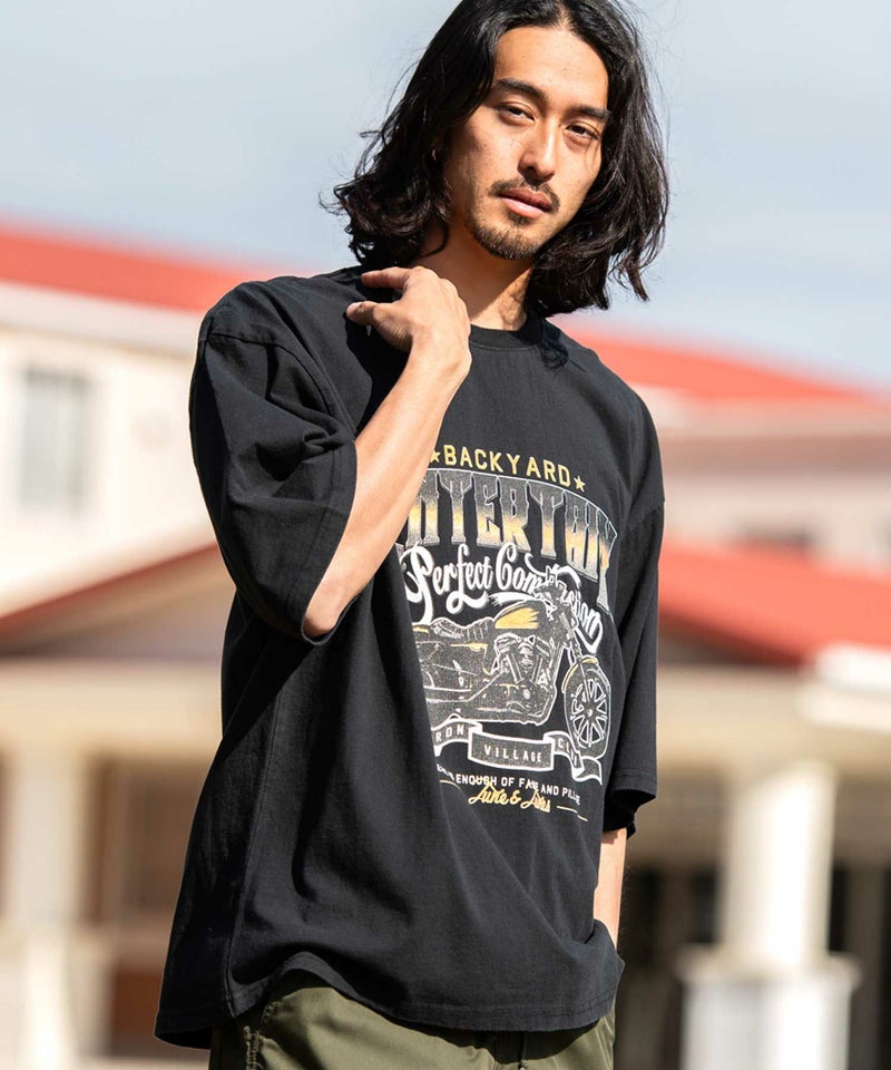 Bitter select(ビターセレクト)BIKEプリントクルー半袖Tシャツ/全2色