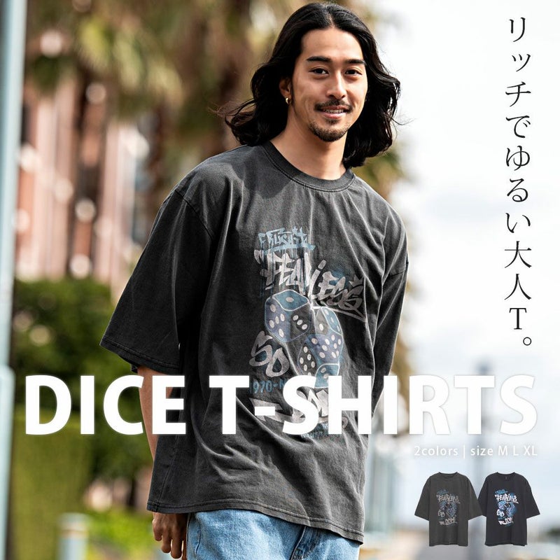 Bitter select(ビターセレクト)DICEプリントクルー半袖Tシャツ/全2色
