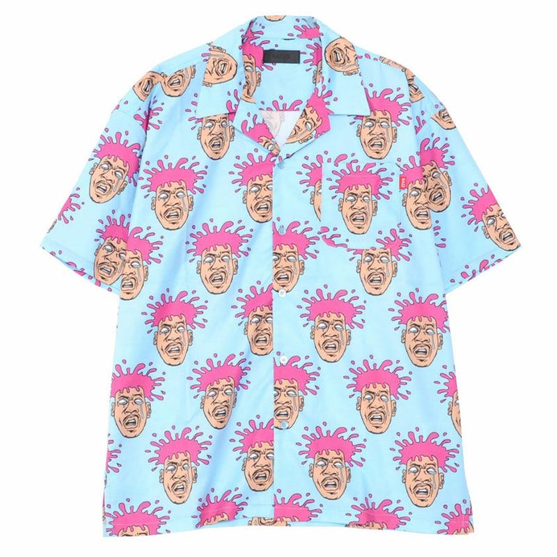 RAZZIS(ラズ)Brainwashing総柄オープンカラーシャツ