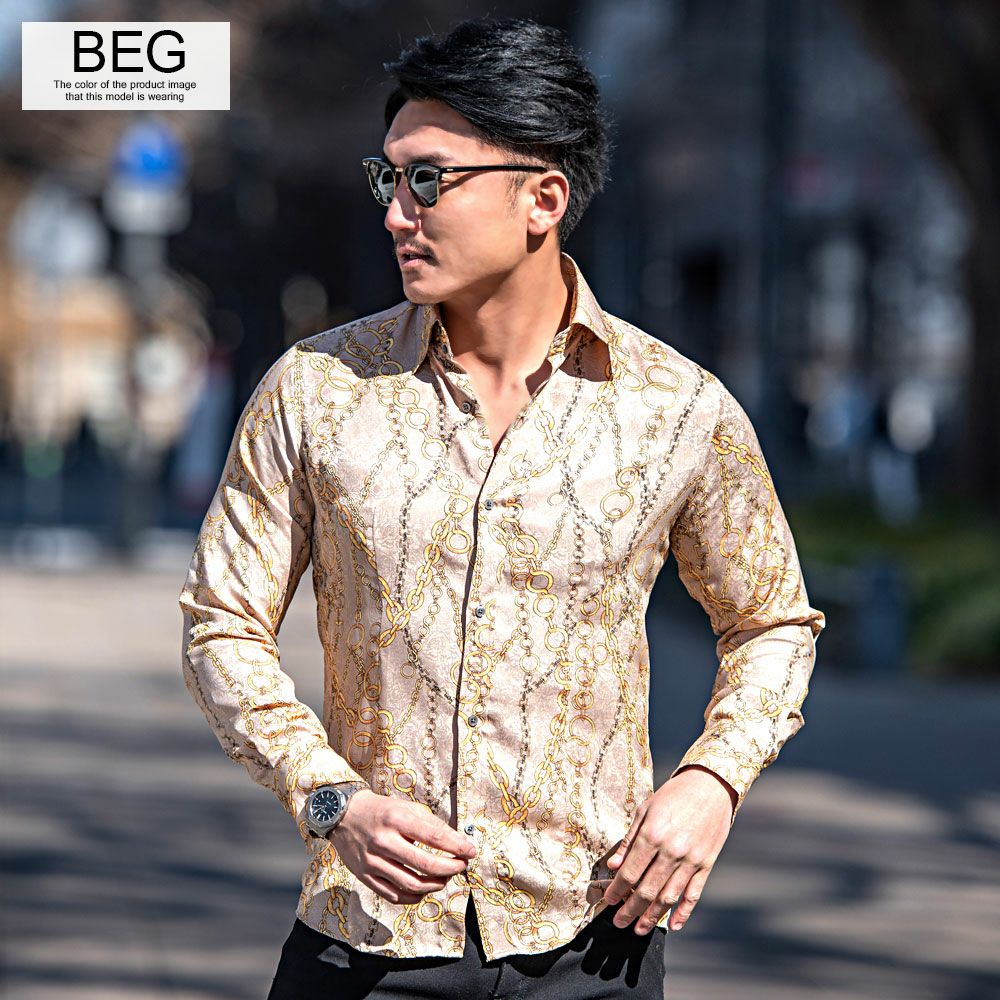 シャツ メンズ GILMAC(グリマック)チェーンデュエ長袖ボタンシャツ/全2色