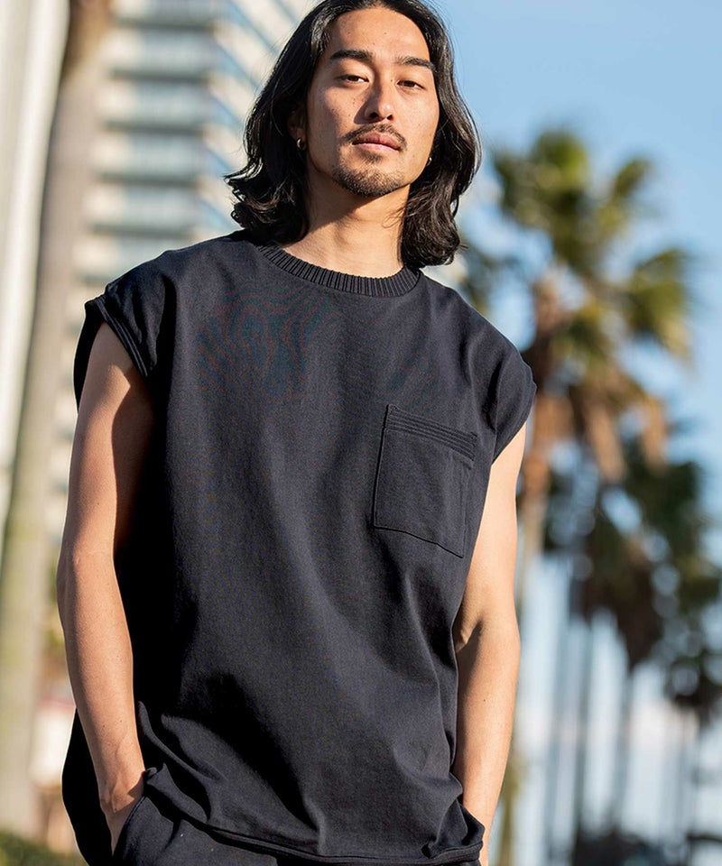 JEMORGAN LONG JOHNS(ジェーイーモーガンロングジョーンズ)20/2OE天竺カットオフリブノースリーブ/全4色