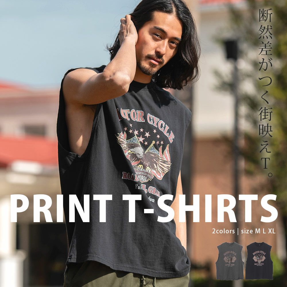 Bitter select(ビターセレクト)星条旗EAGLEプリントノースリーブ/全2色