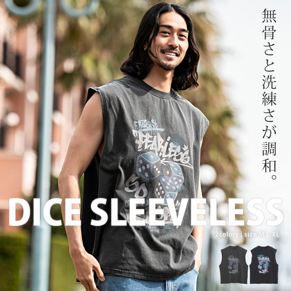 タンクトップ メンズ Bitter select(ビターセレクト)DICEプリント
