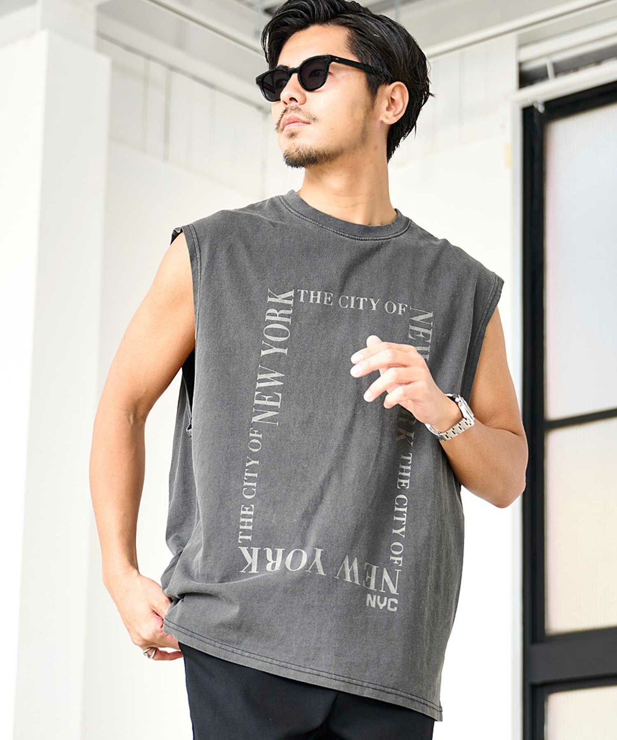 Bitter select(ビターセレクト)NYCプリントノースリーブ/全2色