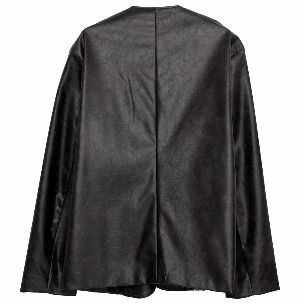 ブルゾン メンズ CavariA(キャバリア)PUレザーノーカラーJKT/全3色