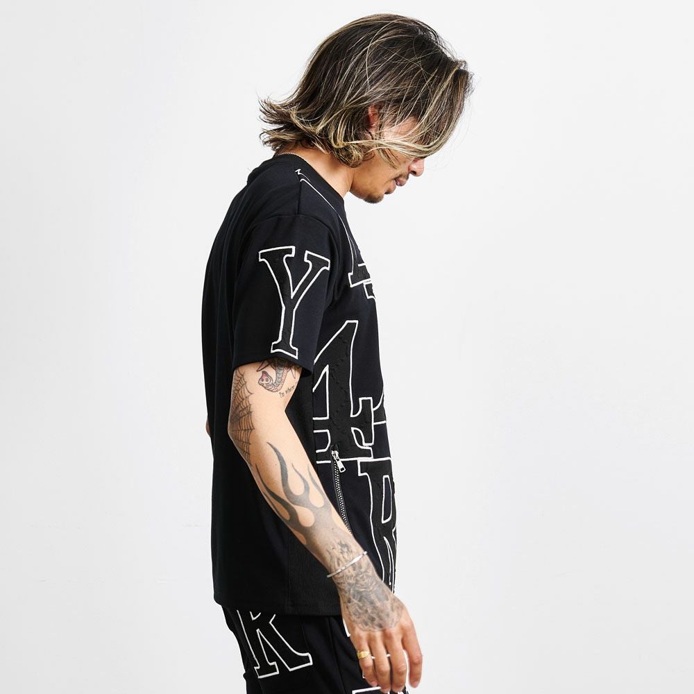 半袖Tシャツ メンズ LUXE／R(ラグジュ)ポンチジャージロゴ貼り付け