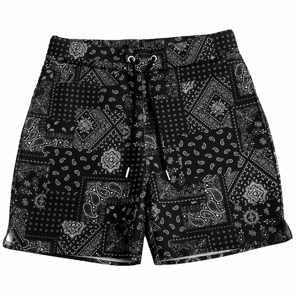 ハーフパンツ メンズ CavariA(キャバリア)総柄ストレッチポリ
