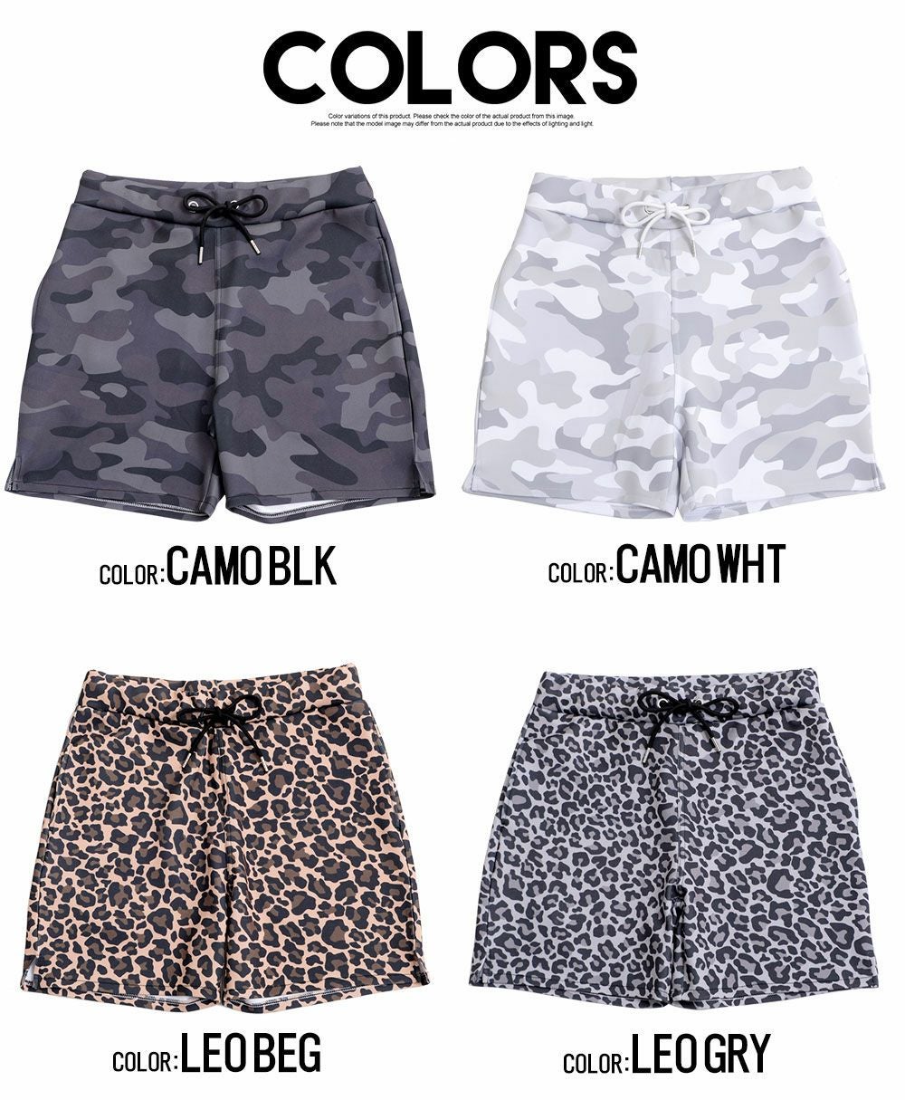ハーフパンツ メンズ CavariA(キャバリア)総柄ストレッチポリ