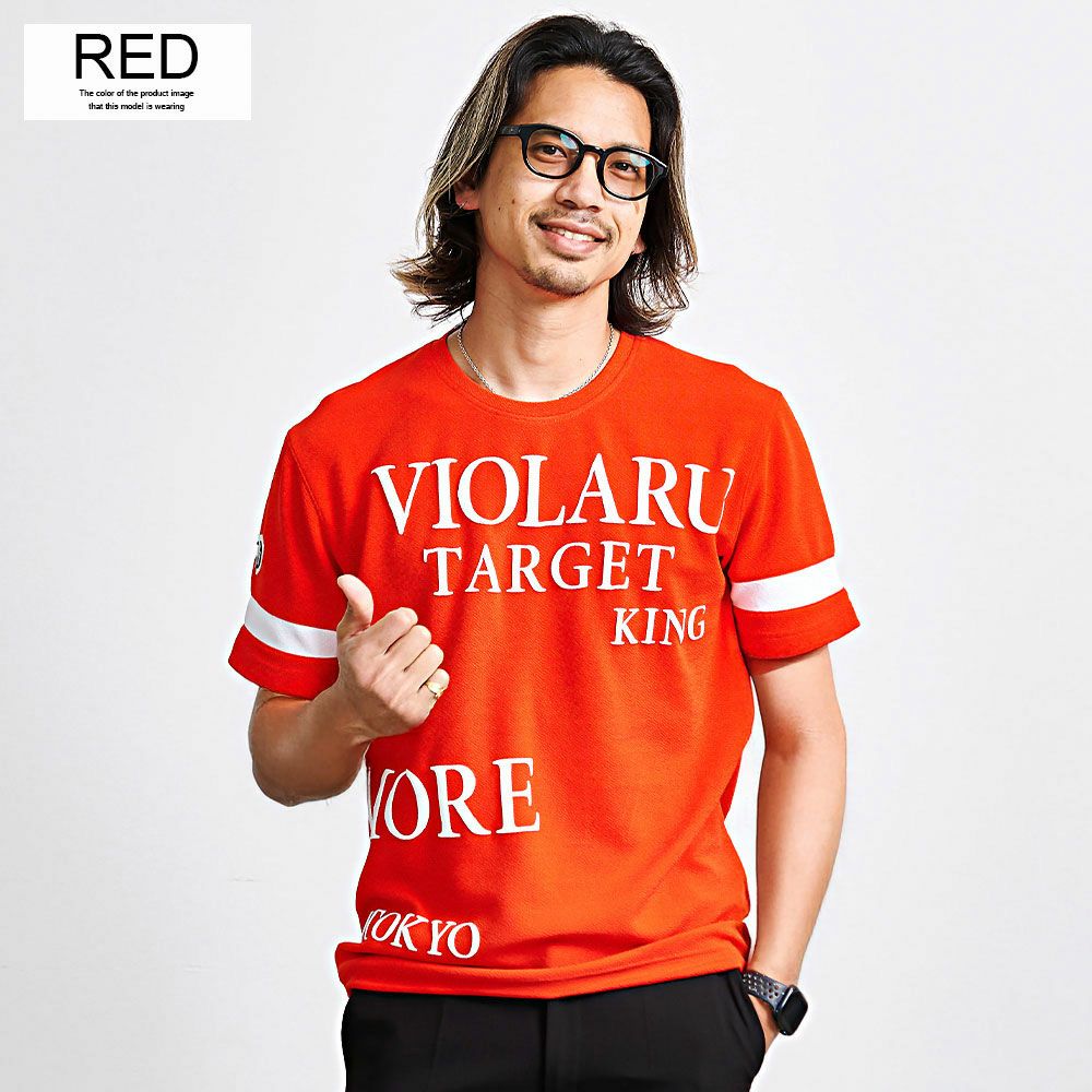 半袖Tシャツ メンズ VIOLA(ヴィオラ)袖切替ライン クルー半袖Tシャツ/全3色