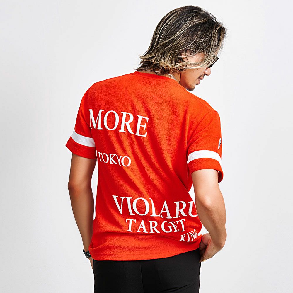 半袖Tシャツ メンズ VIOLA(ヴィオラ)袖切替ライン クルー半袖Tシャツ/全3色