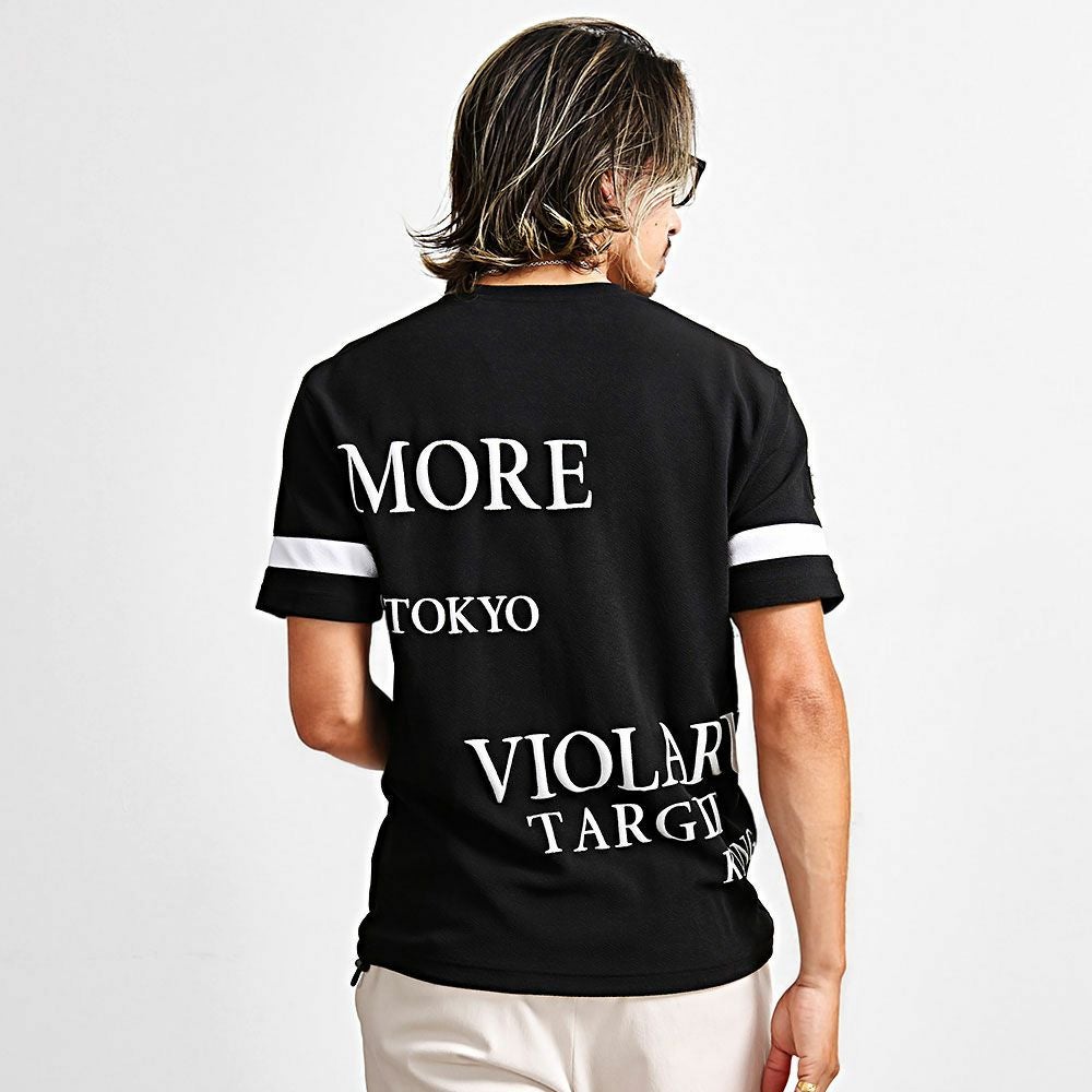 半袖Tシャツ メンズ VIOLA(ヴィオラ)袖切替ライン クルー半袖Tシャツ/全3色