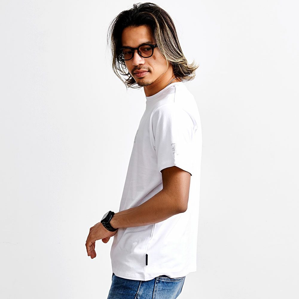 半袖Tシャツ メンズ LUXE／R(ラグジュ)クルーネック ラインストーン