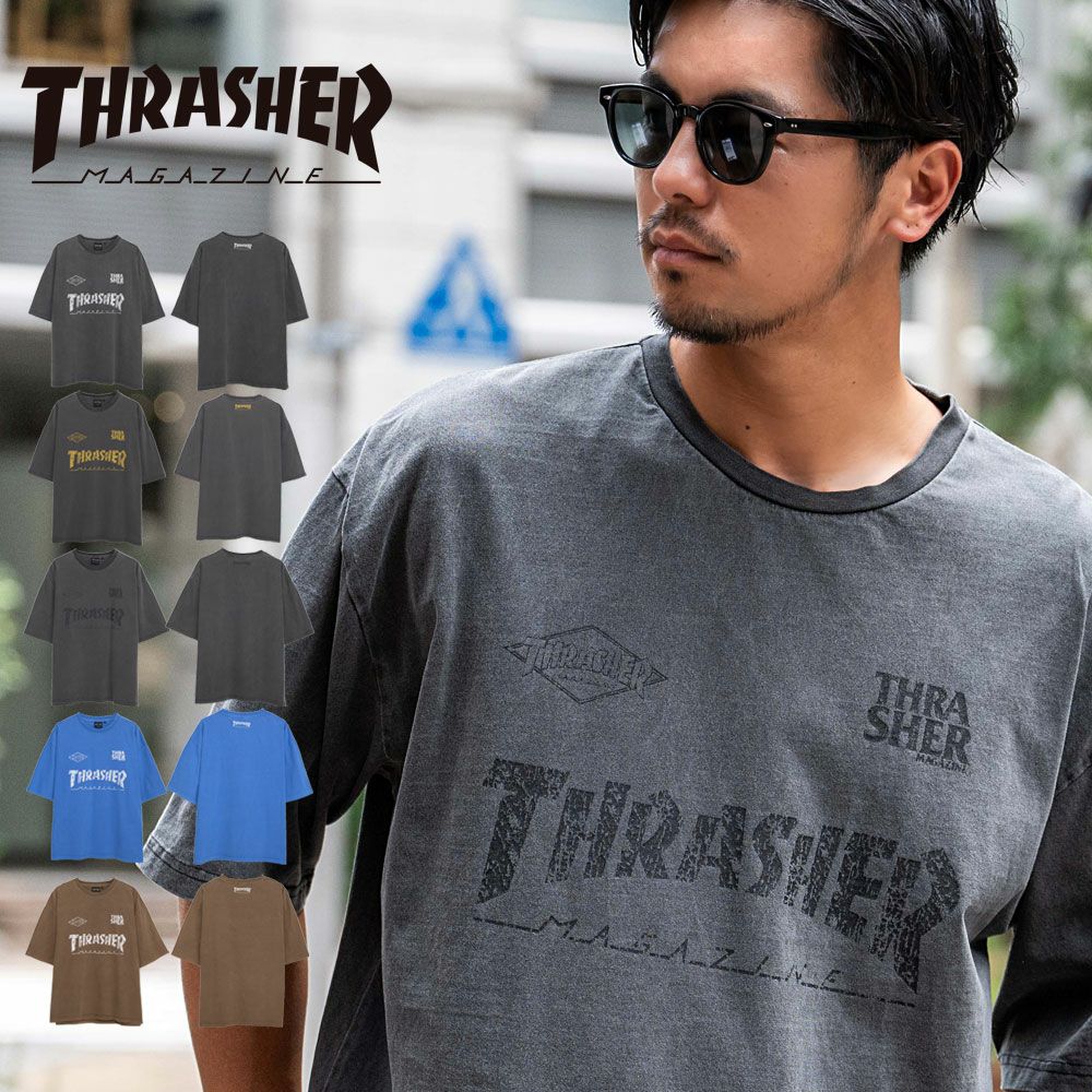 半袖Tシャツ メンズ THRASHER(スラッシャー)GAME LOGO PIGMENT半袖TEE