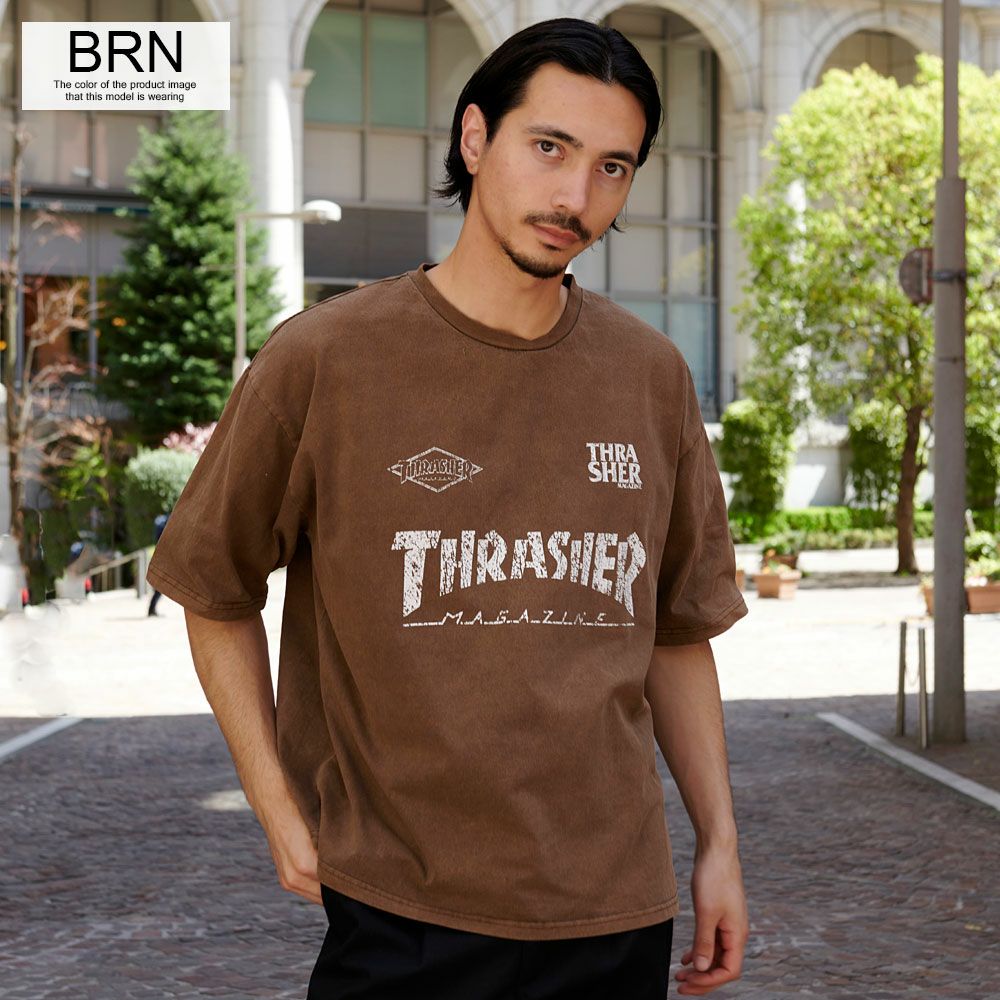 半袖Tシャツ メンズ THRASHER(スラッシャー)GAME LOGO PIGMENT半袖TEE