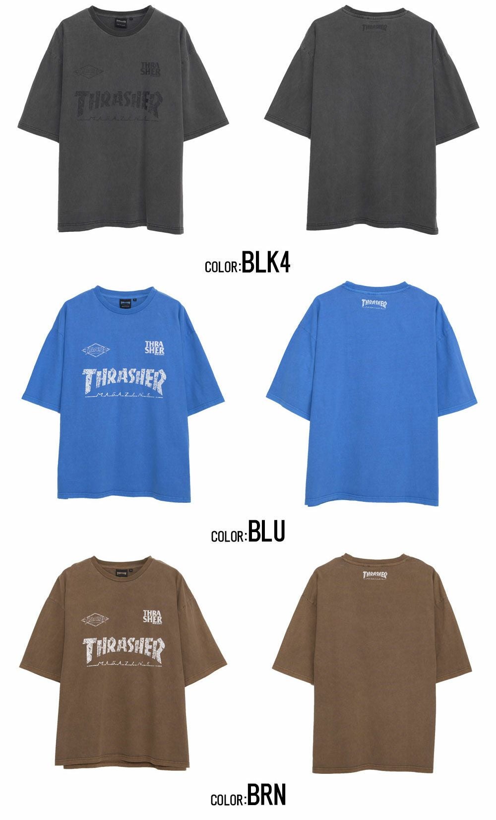 半袖Tシャツ メンズ THRASHER(スラッシャー)GAME LOGO PIGMENT半袖TEE