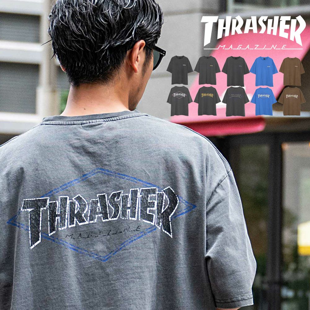 THRASHER(スラッシャー)DIAMOND LOGO PIGMENT半袖TEE/全5色