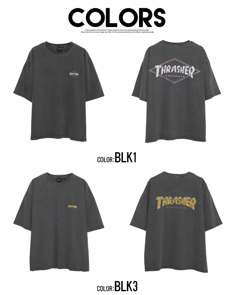 半袖Tシャツ メンズ THRASHER(スラッシャー)DIAMOND LOGO PIGMENT半袖