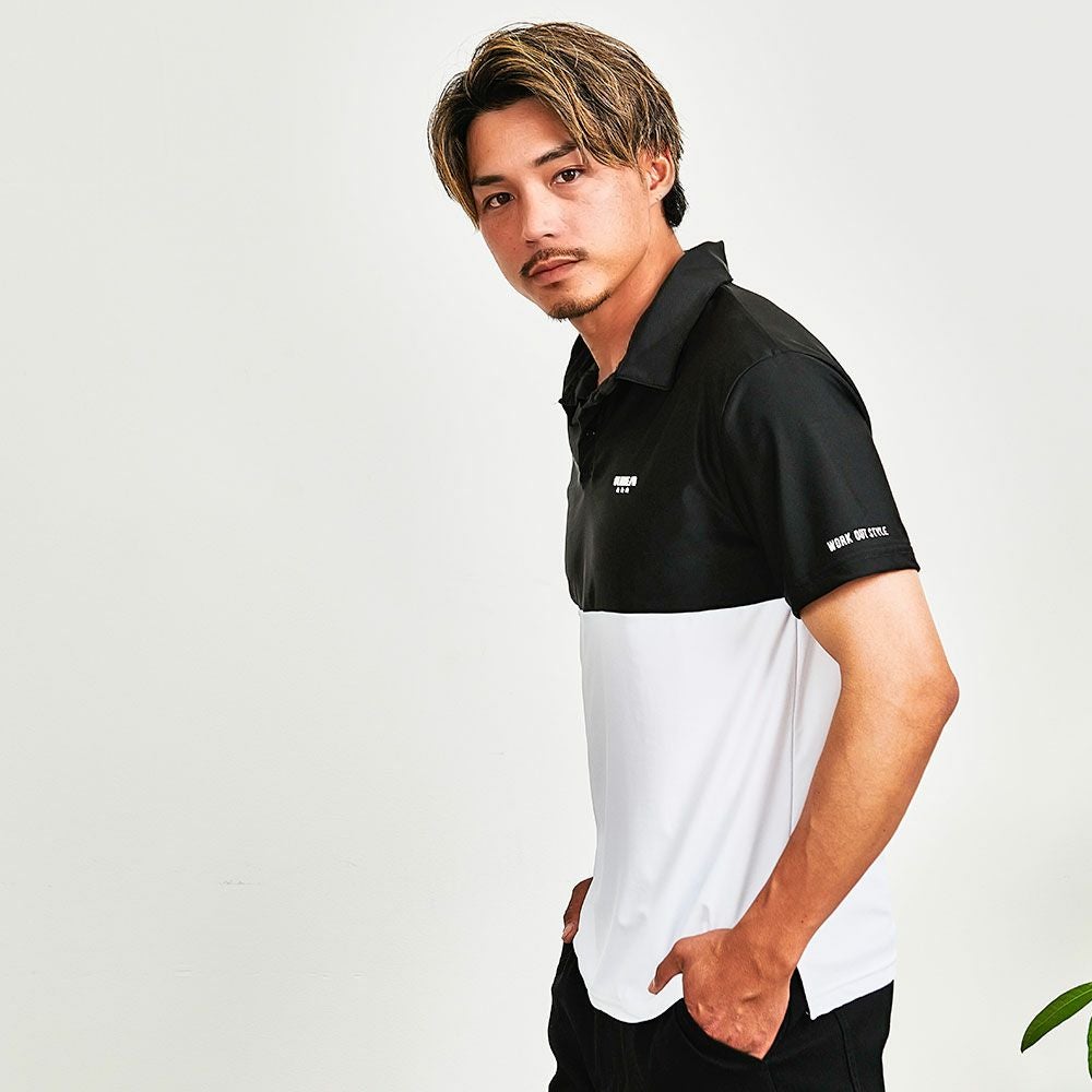 ポロシャツ メンズ LUXE／R(ラグジュ)ストレッチスムース切り替え半袖