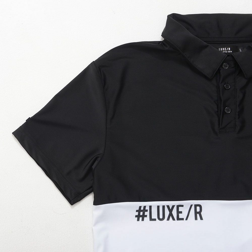 ポロシャツ メンズ LUXE／R(ラグジュ)ストレッチスムース切り替え半袖