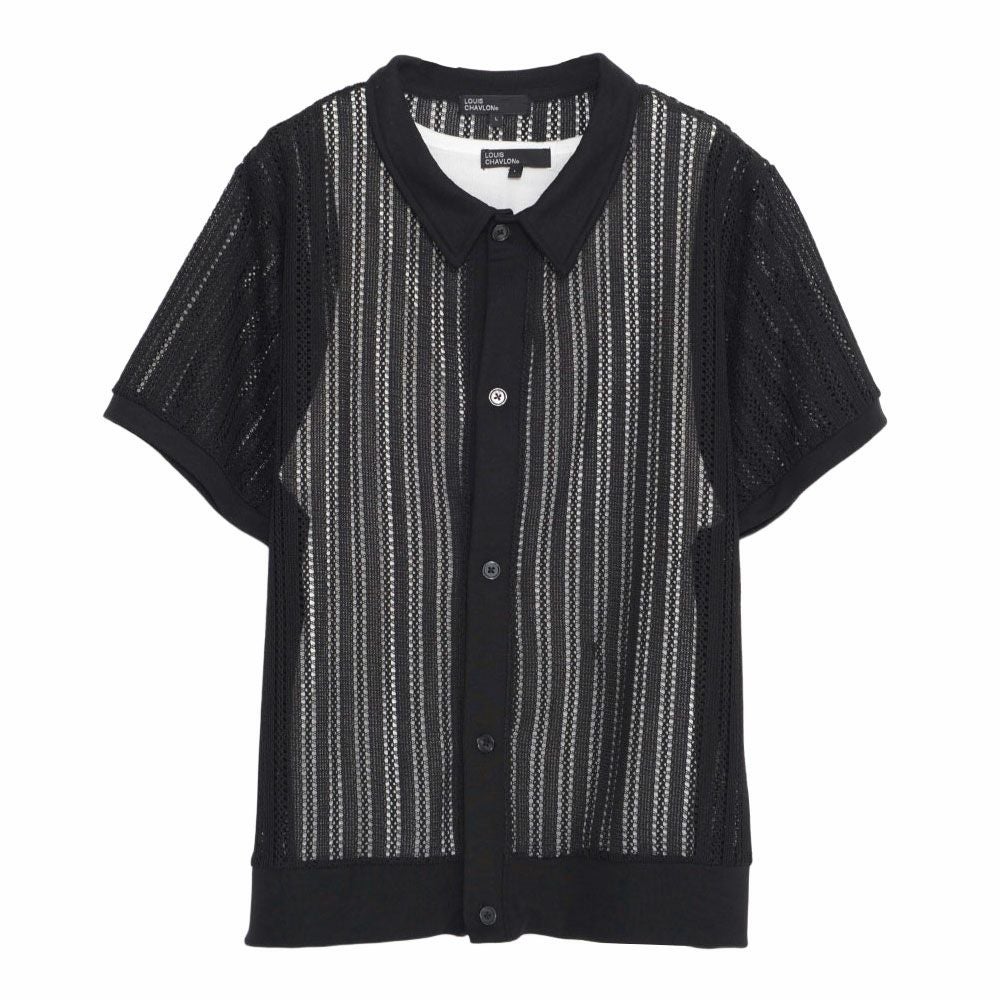 シャツ メンズ LOUIS CHAVLON(ルイシャブロン)LC透かし編み半袖ポロ+