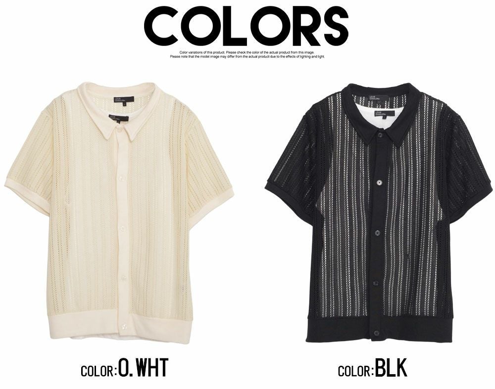 シャツ メンズ LOUIS CHAVLON(ルイシャブロン)LC透かし編み半袖ポロ+