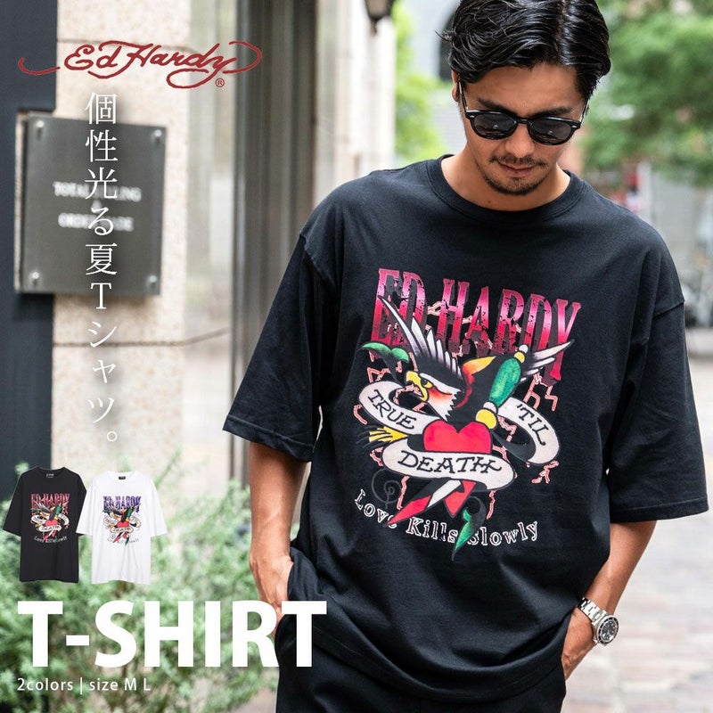 ED HARDY(エドハーディー)クルーネック イーグル半袖Tシャツ/全2色