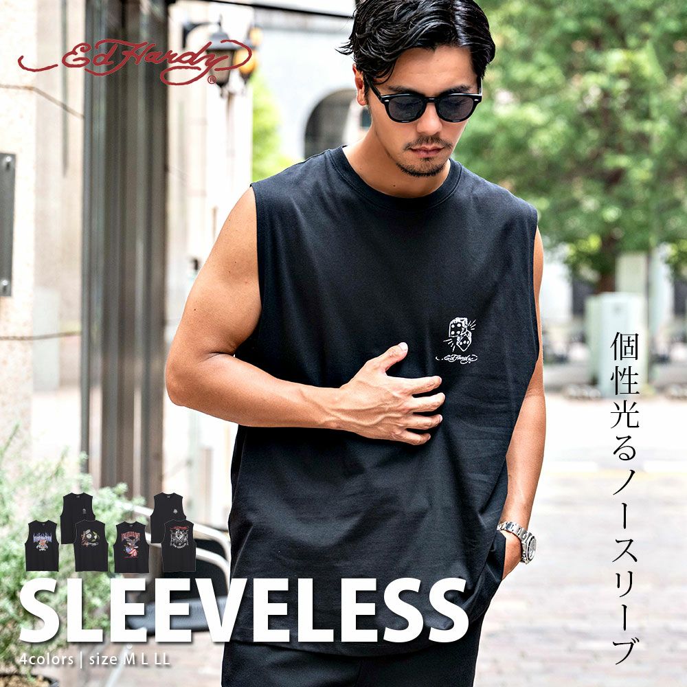 ED HARDY(エドハーディー)クルーネック ノースリーブTシャツ/全4色