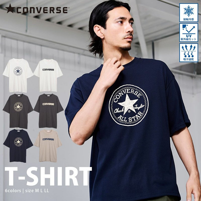 CONVERSE(コンバース)アンクル＆ロゴ発泡プリント半袖TEE/全6色