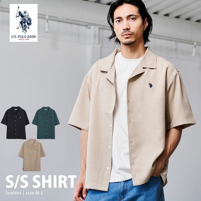  U.S. POLO ASSN.(ユーエスポロアッスン)オープンカラー半袖シャツ/全3色