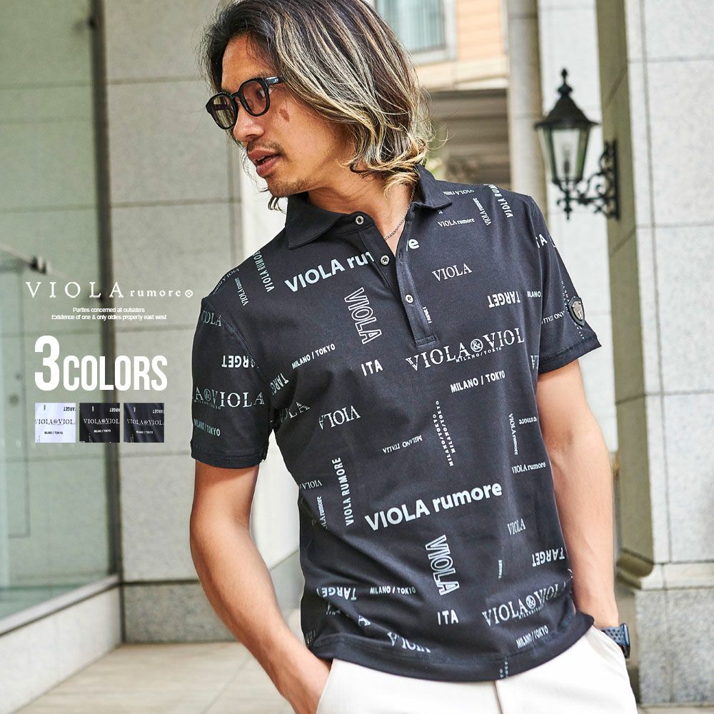 VIOLA(ヴィオラ)総柄半袖ポロ/全3色