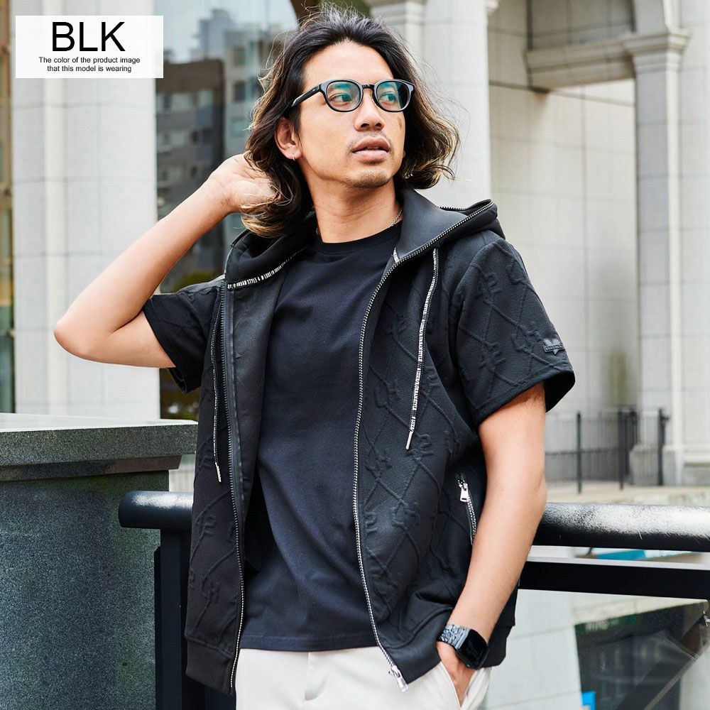 LUXE/R フォースシューラインストーンZIPパーカー LUXE/R（ラグジュ） 【セットアップ対応】 ゴルフウェア メンズ