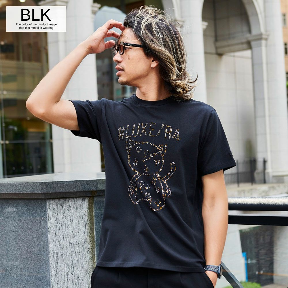 半袖Tシャツ メンズ LUXE／R(ラグジュ)クルーネック ランダムライン