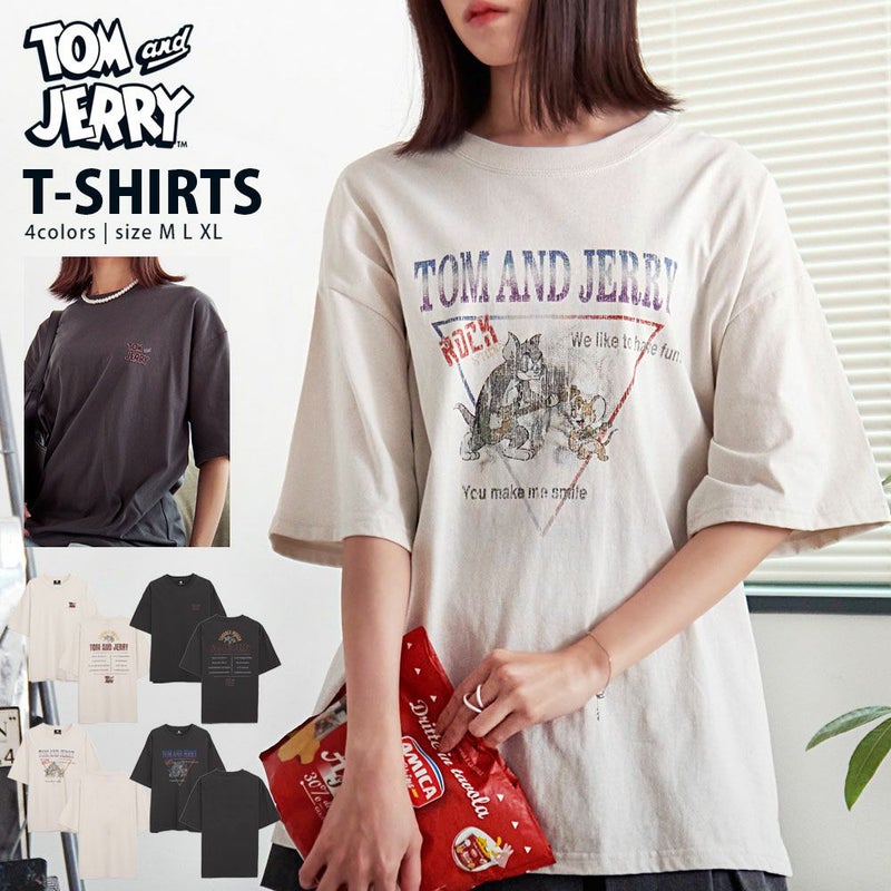 TOM&JERRY(トム&ジェリー)TJミグメント風ROCK 半袖TEE/全4色