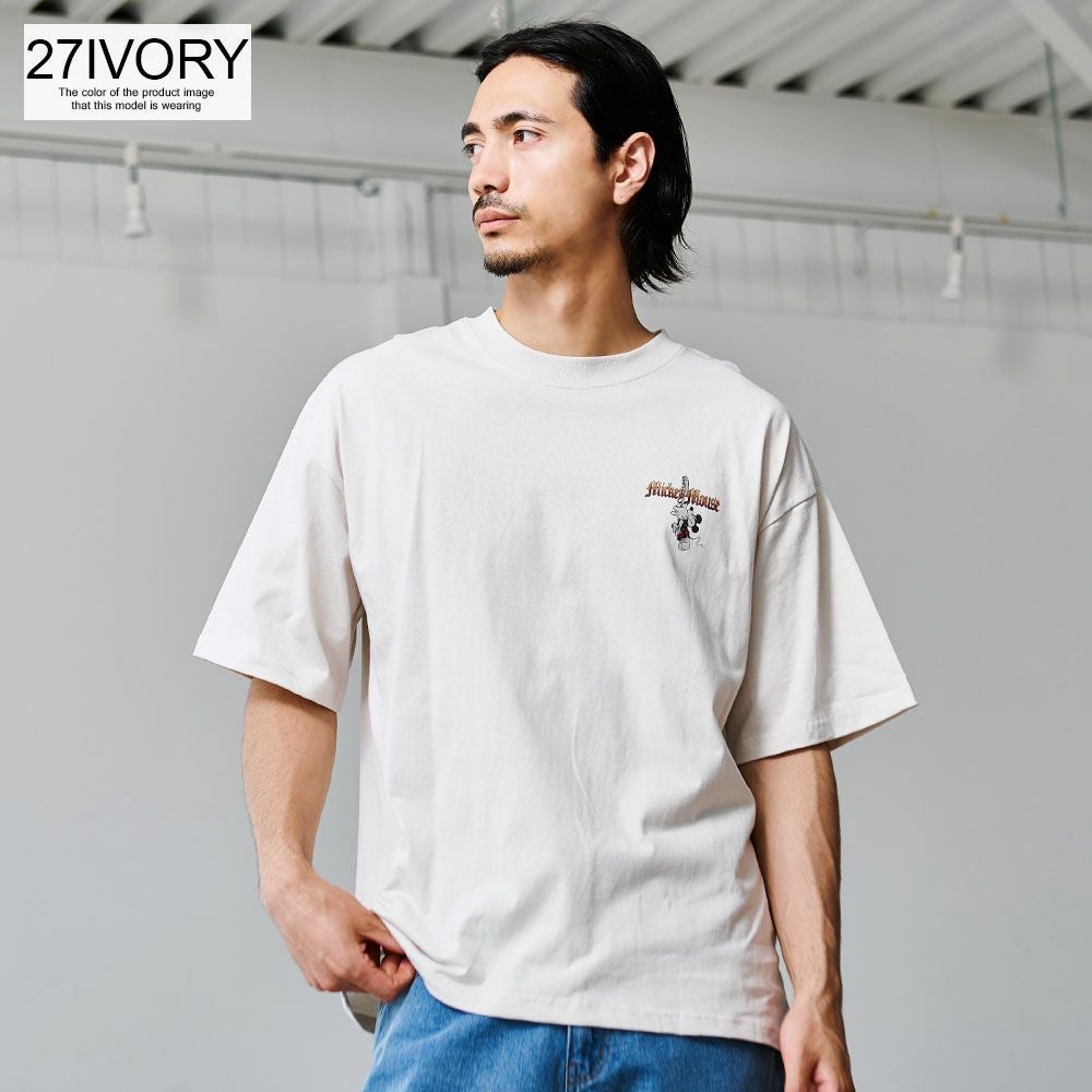 半袖Tシャツ メンズ DISNEY(ディズニー)ピグメント風ROCK 半袖TEE/全4色
