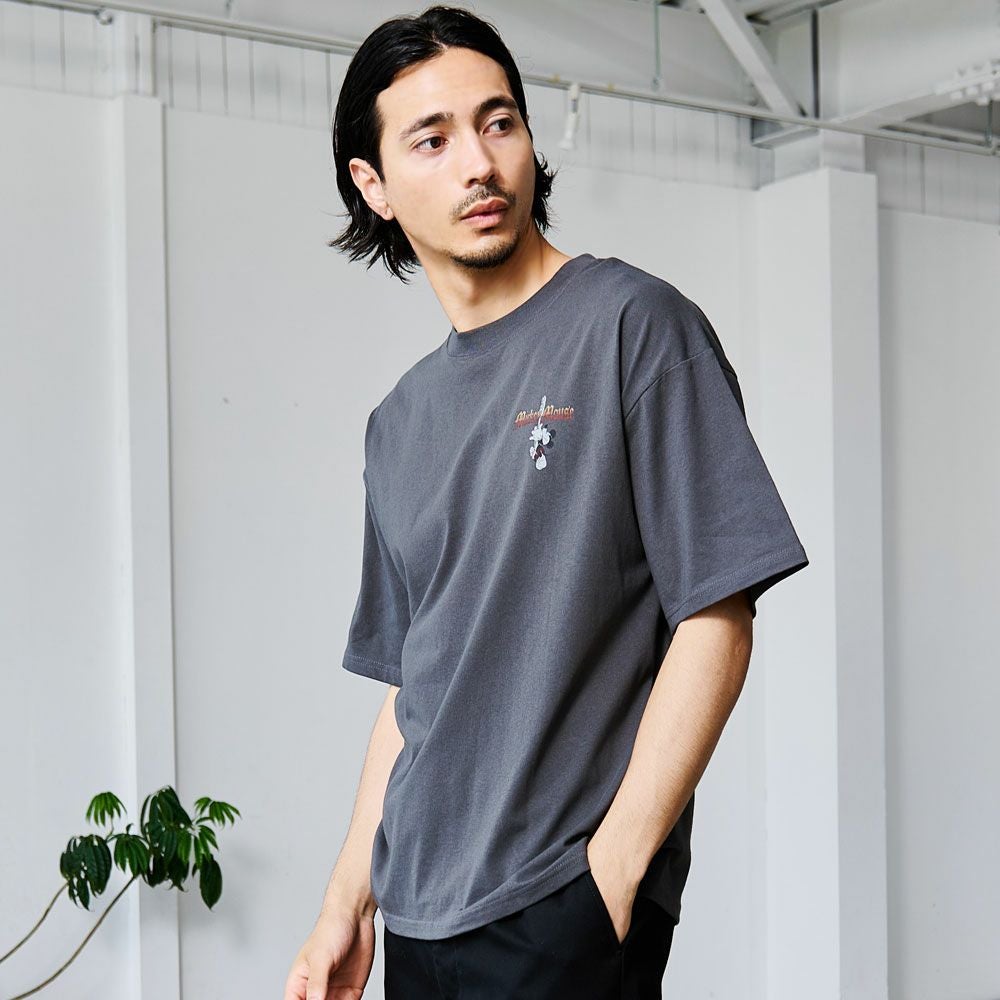 半袖Tシャツ メンズ DISNEY(ディズニー)ピグメント風ROCK 半袖TEE/全4色