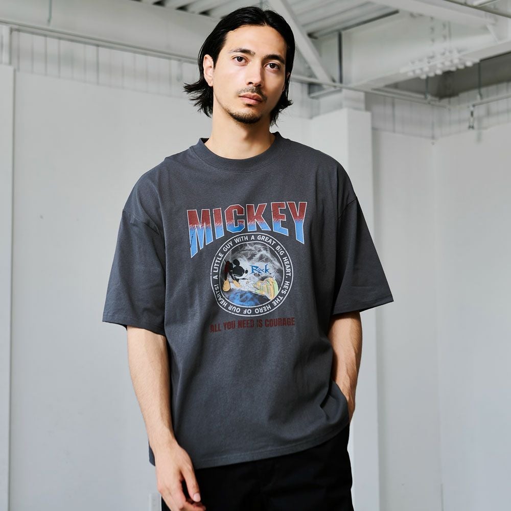 半袖Tシャツ メンズ DISNEY(ディズニー)ピグメント風ROCK 半袖TEE/全4色
