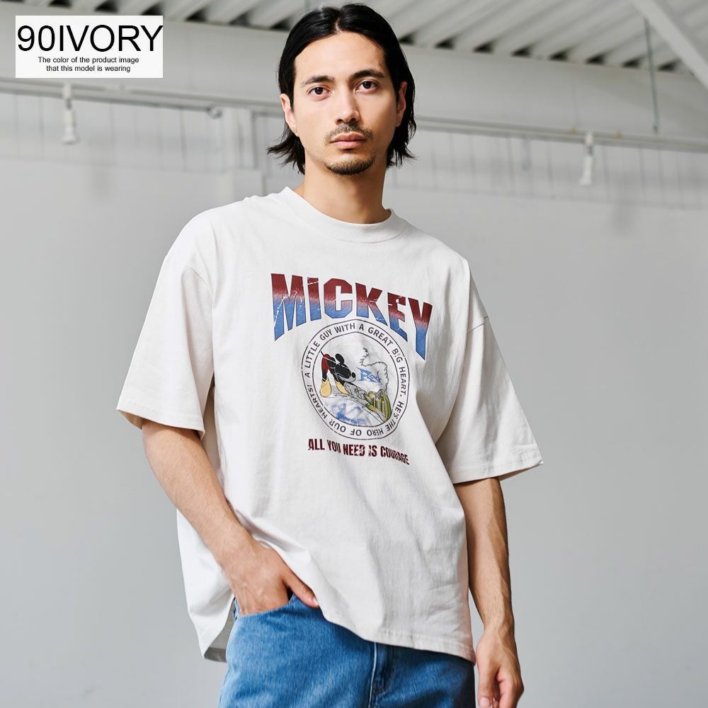 半袖Tシャツ メンズ DISNEY(ディズニー)ピグメント風ROCK 半袖TEE/全4色
