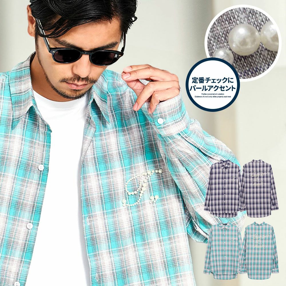 Bitter select(ビターセレクト)マドラスチェックパール長袖シャツ/全2色