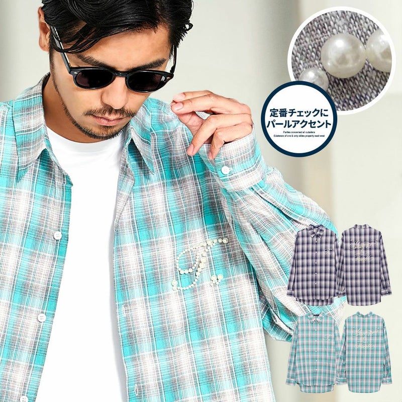 Bitter select(ビターセレクト)マドラスチェックパール長袖シャツ/全2色